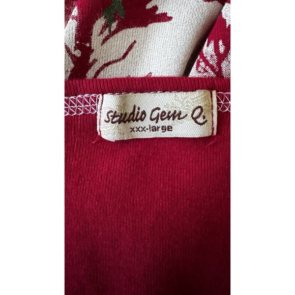 Vtg Red Christmas Pullover Shirt Santa Sleigh Reindeer Rhinestones Snowflake - Picture 8 of 16